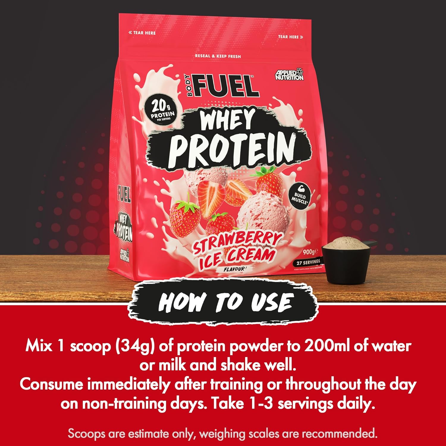 Bodyfuel Whey Protein Powder - 20g Protein for Muscle Recovery & Weight Management - Low-Calorie, Keto-Friendly - (900g - 27 Servings) (Vanilla Milkshake) : Amazon.co.uk: Health & Personal Care