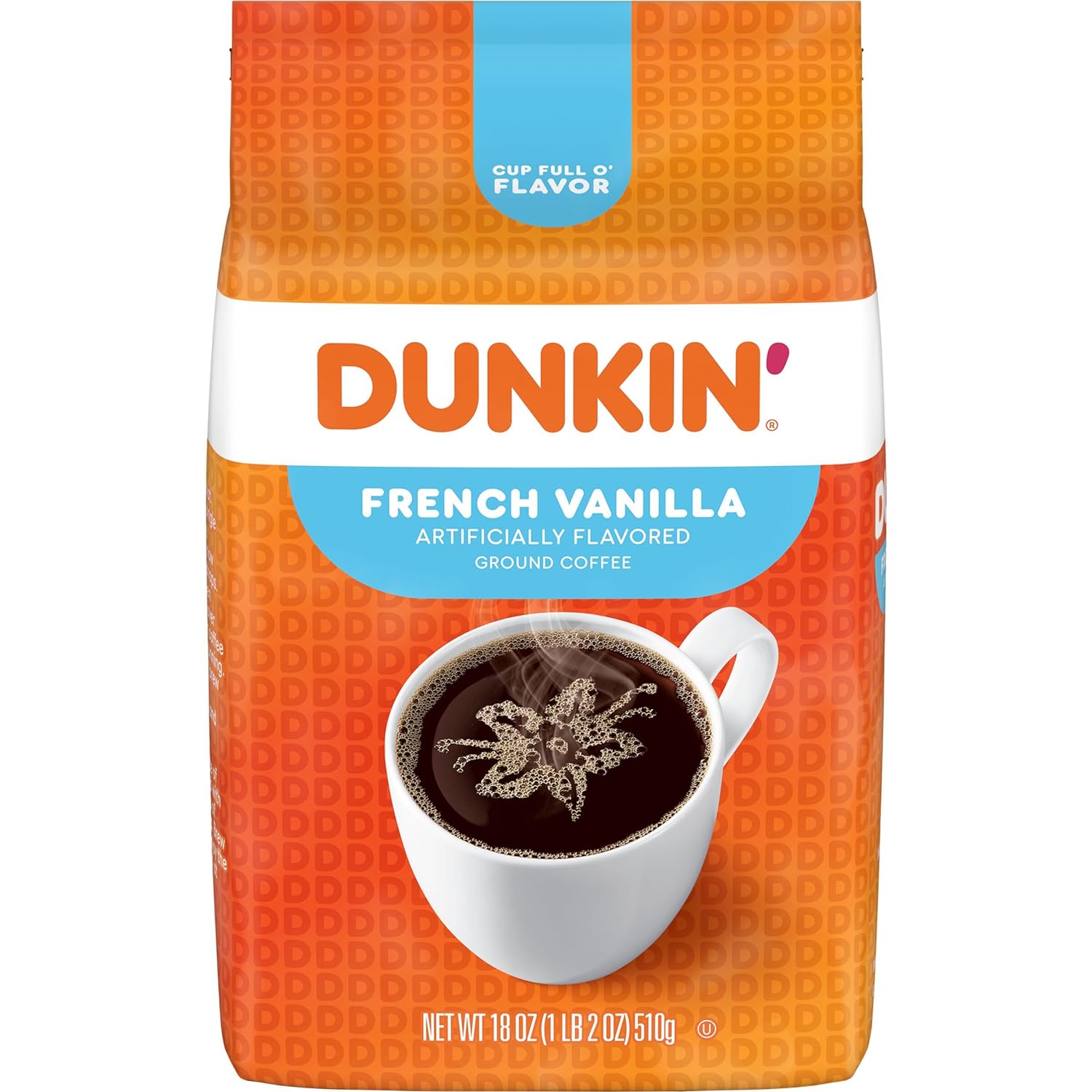 Dunkin' French Vanilla Flavored Ground Coffee, 18Oz (Packaging May Vary)