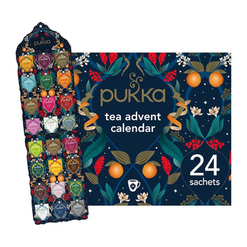 Pukka Herbal & Tea Gift Calendar, Tea Selection Made With Organic Ingredients, Best For Birthdays, Anniversaries & Holidays, 24 Tea Bags