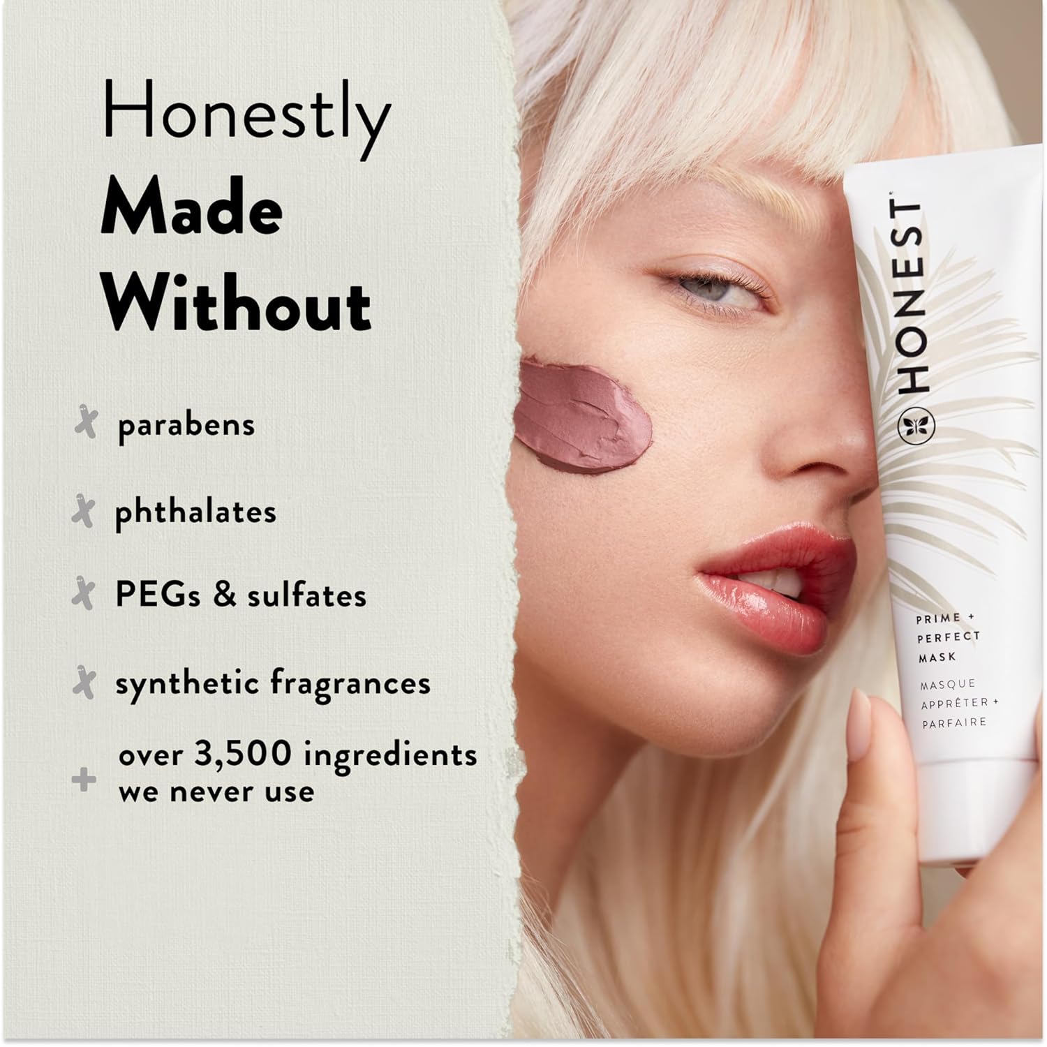 Honest Beauty Antioxidant-Rich Moisturizing Prime + Perfect Mask | Smooths, Firms, + Preps | Shea Butter, Superfruits, Vitamin E | EWG Verified, Vegan + Cruelty Free | 2 fl oz : Beauty & Personal Care