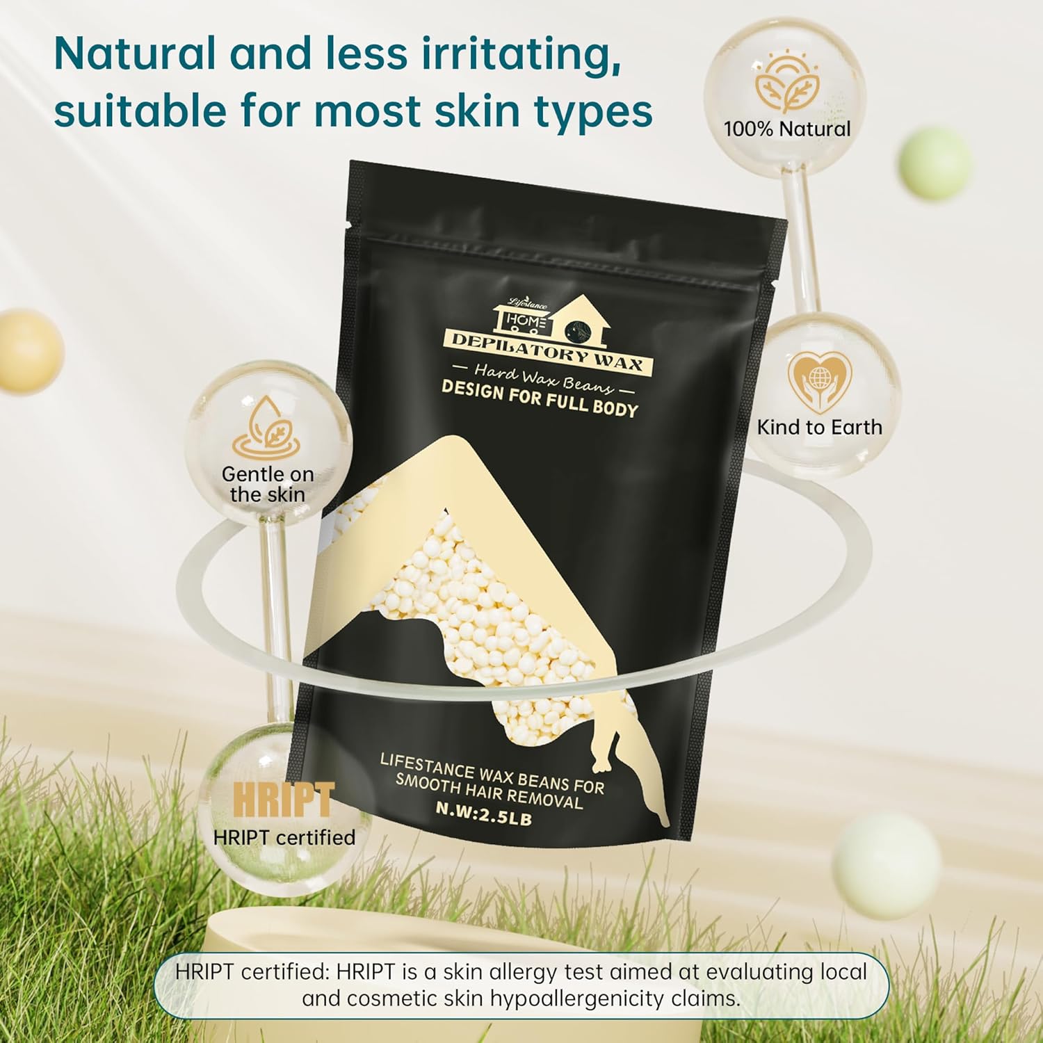 Lifestance 2.5Lb Wax Beads Kit, Cream Hard Wax Beans For Hair Removal Eyebrow Face Underarm With 30 Applicators Waxing For Brazilian Bikini Coarse Hair Women Men Large Pearl Beads Refill For Wax Pots : Beauty & Personal Care