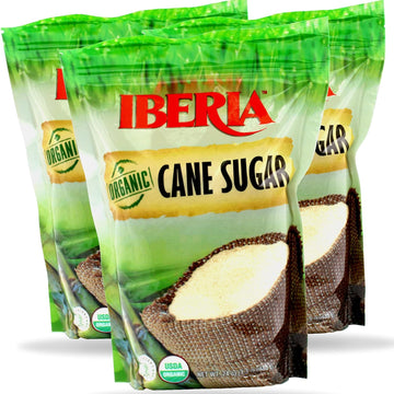 Iberia Organic Premium Cane Sugar, 1.5 Lb. (Pack Of 3) 100% Natural, Non Gmo, Pure Cane Sugar