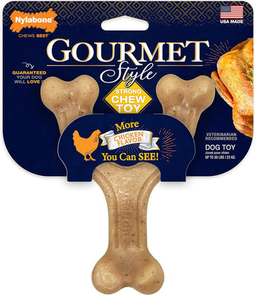 Nylabone Gourmet Style Strong Chew Wishbone Dog Chew Toy, Chicken Flavor, Large/Giant (1 Count)