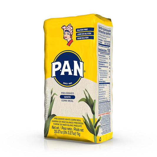 P.A.N. White Corn Meal – Pre-cooked Gluten Free and Kosher Flour for Arepas (2.2 lb/Pack of 4)