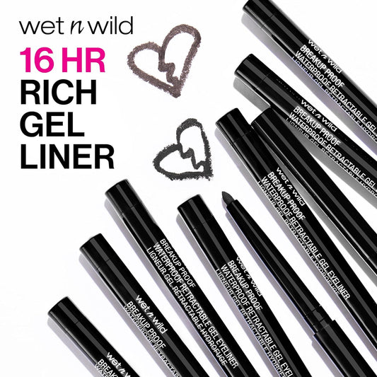 Wet N Wild Breakup Proof Gel Eyeliner - Retractable, Waterproof, Smudge-Resistant - Cruelty-Free & Vegan - Brick Brown