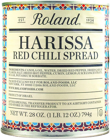 Roland Foods Harissa Red Chili Spread, Specialty Imported Food, 28-Ounce Can