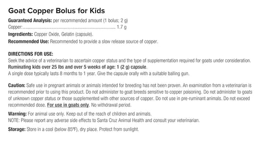 Ultracruz - Sc-363567 Goat Copper Bolus Supplement For Kids, 25 Count X 2 Grams