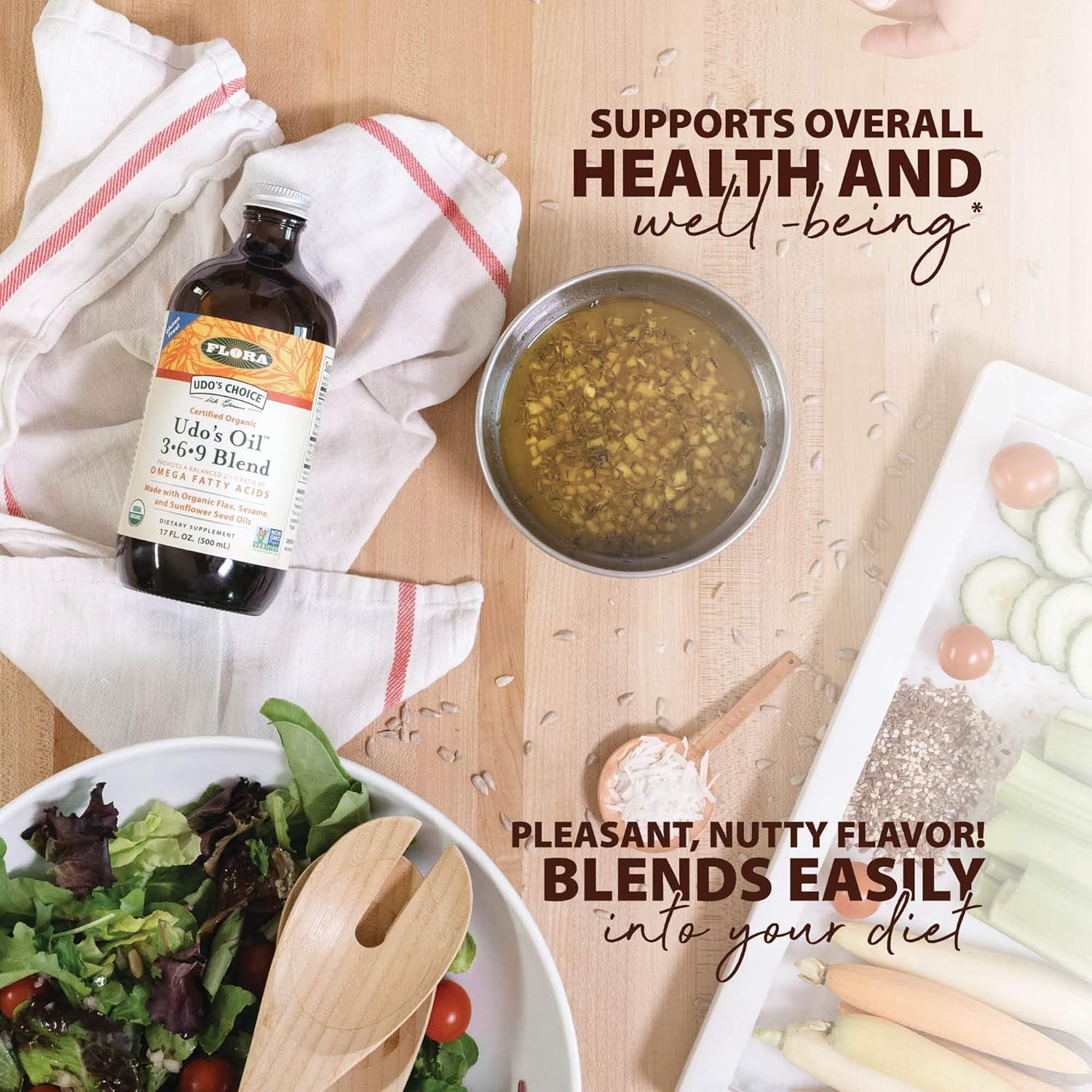 Flora Udo'S Oil 3-6-9 Blend - Vegan Omega-3 & Omega-6 - Contains Organic Coconut & Flax Seed Oil - Keep Chilled - 32 Fl. Oz. : Health & Household