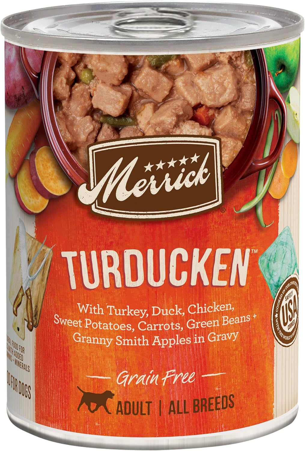 Merrick Grain Free Wet Dog Food, Premium And Wholesome Gluten Free Canned Adult Dog Food, Turducken Recipe - (Pack Of 12) 12.7 Oz. Cans