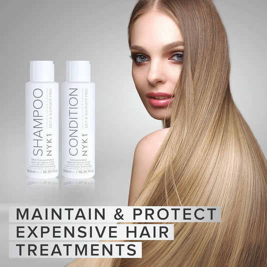 Nyk1 Salt & Sulphate Free Hair Shampoo And Conditioner (Starter Set - 125Ml X2) Sulfate Free Shampoo And Conditioner Sets For Extensions, Colour & Keratin Treatment - Gentle Cleansing & Non-Stripping