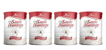 Santo Domingo Coffee, 10 oz Can, Ground Coffee, Medium Roast - Product from the Dominican Republic (Pack of 4)