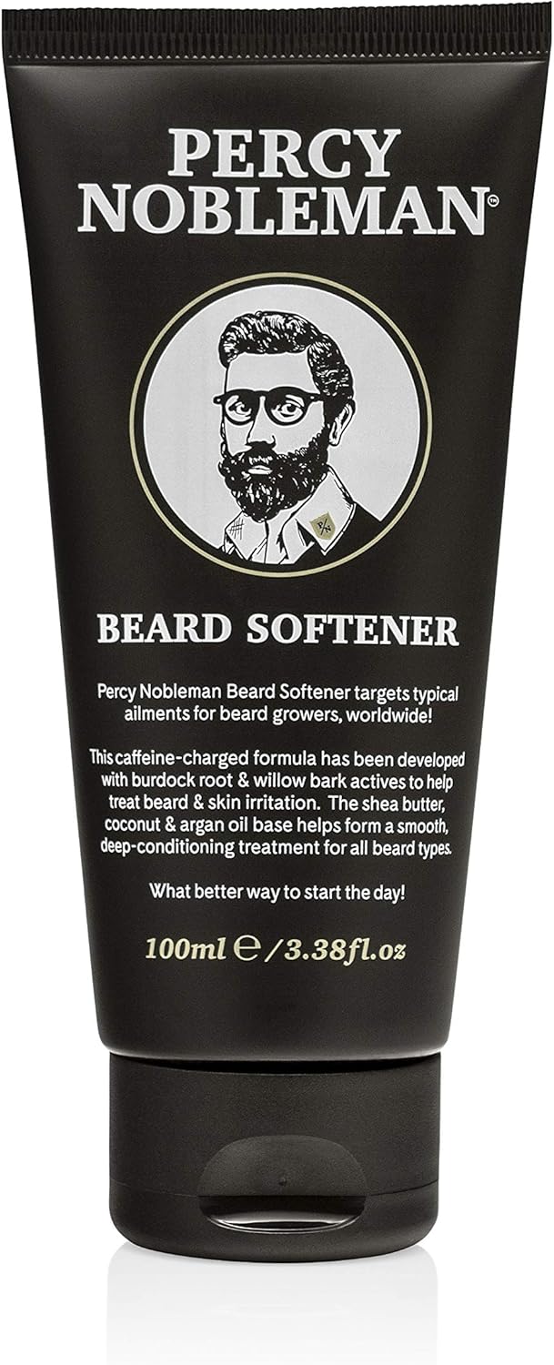 Percy Nobleman Beard Softener – Rinse-Out Beard Conditioner with Shea Butter, Coconut & Argan Oils – Strengthening Burdock & Willow Bark Formula – Smooths, Hydrates & Tames Coarse Beards (100ml) : Amazon.co.uk: Beauty