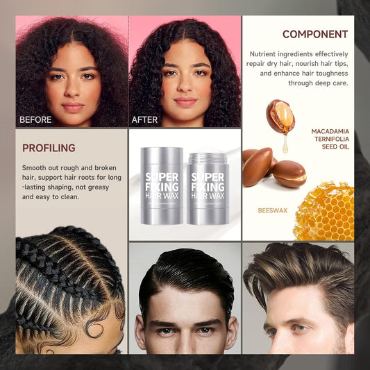 Hair Wax Stick For Hair Slick Stick For Hair,Non-Greasy Styling Wax Hair Pomade Stick Slick Back Hair Stick Sleek Finish Styling Wax Stick For Flyaways And Edge Frizz Hair