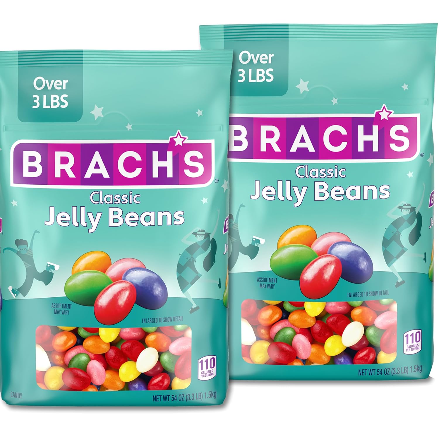 Brach'S Classic Jelly Beans, Assorted Flavors, 3.38 Pound Bulk Candy Bag, Pack Of 2