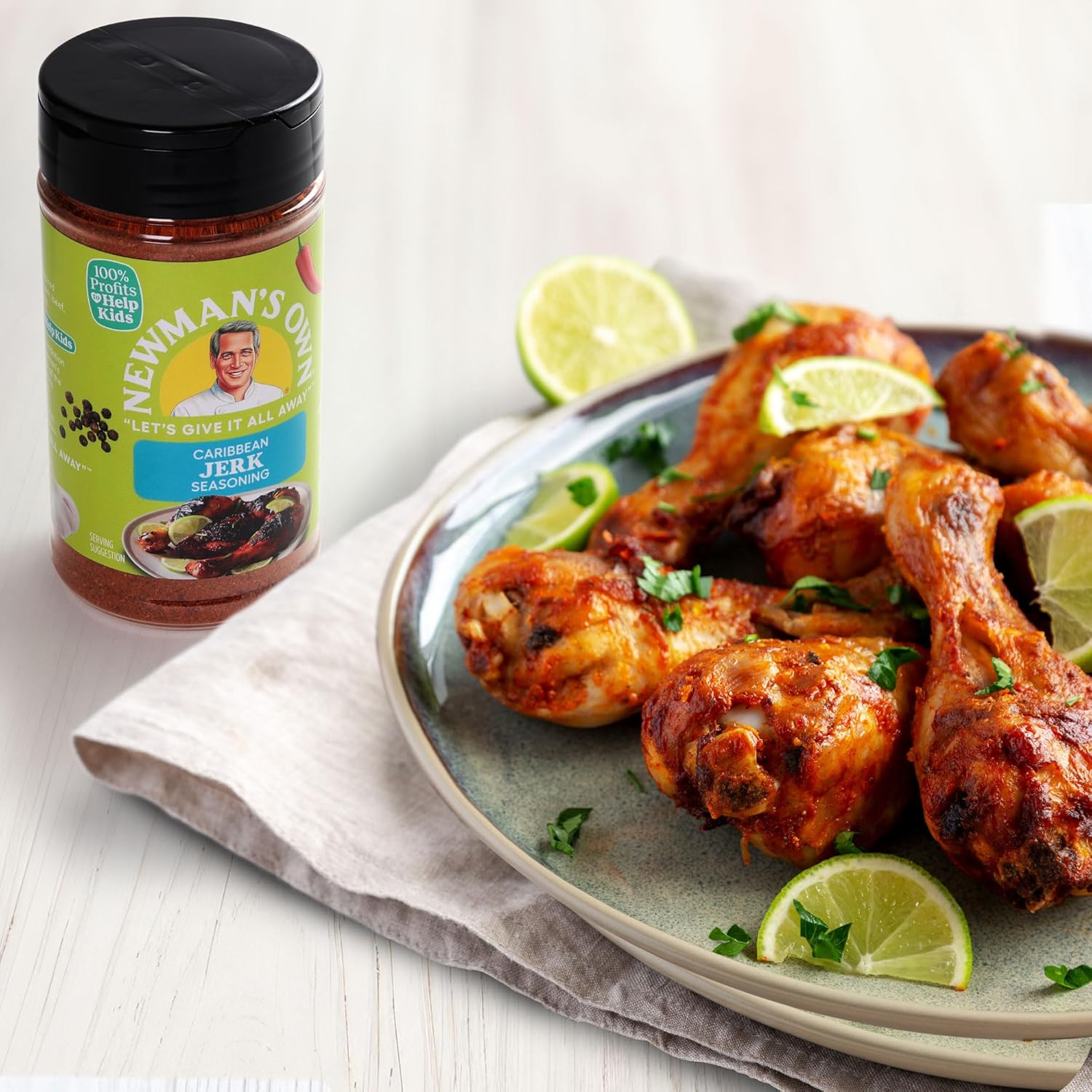 Newman's Own Caribbean Jerk Seasoning; Perfect Spices for Cooking Chicken, Beef, Fish, and Oxtail; No MSG, Gluten Free; Kosher; 7.34 Oz. Bottle : Grocery & Gourmet Food