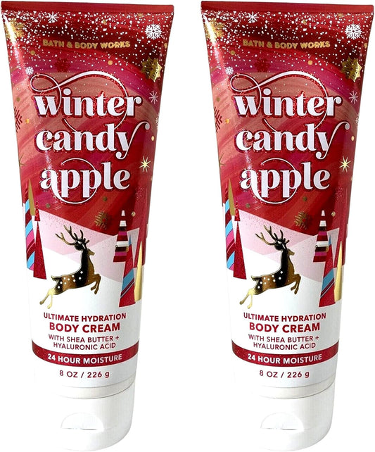 Bath & Body Works Ultimate Moisturizing Body Cream (Winter Caramelized Apple) 8.00 Oz (Pack Of 2)