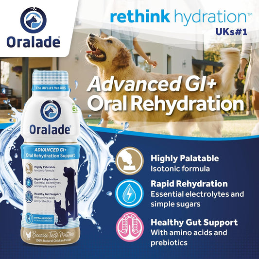 Oralade - Advanced Gi+, Oral Rehydration & Gut Support For Pets - Fast And Effective Hydration - Roast Chicken Flavour - Suitable For All Ages - 500Ml