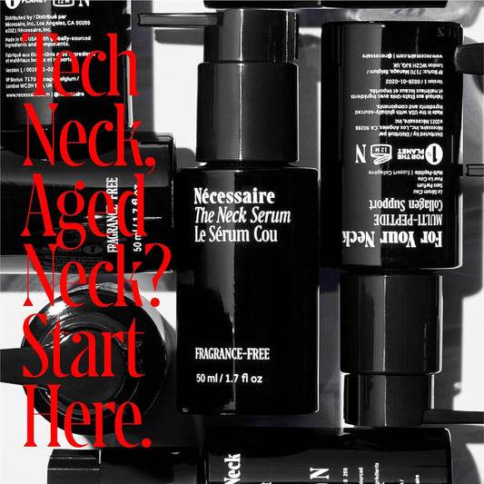 Nécessaire The Neck Serum. Fragrance-Free. 5 Peptides For Tech Neck + Aged Neck. Skin Feels Firm, Looks Lifted. Hypoallergenic. Dermatologist-Tested. 50 Ml