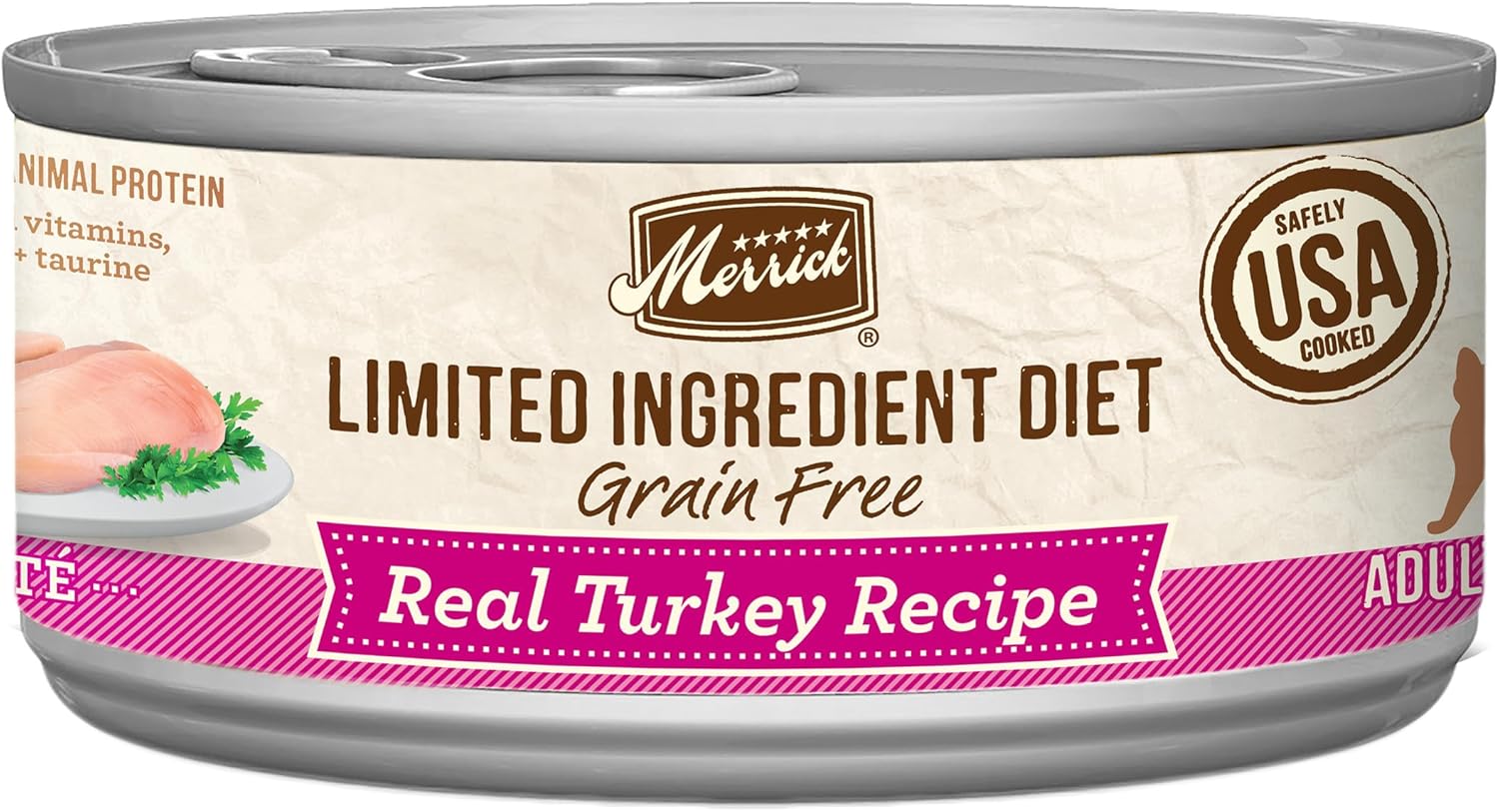 Merrick Limited Ingredient Diet Premium Grain Free And Natural Canned Pate Wet Cat Food, Turkey Recipe - (Pack Of 24) 5 Oz. Cans