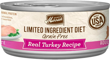 Merrick Limited Ingredient Diet Premium Grain Free And Natural Canned Pate Wet Cat Food, Turkey Recipe - (Pack Of 24) 5 Oz. Cans