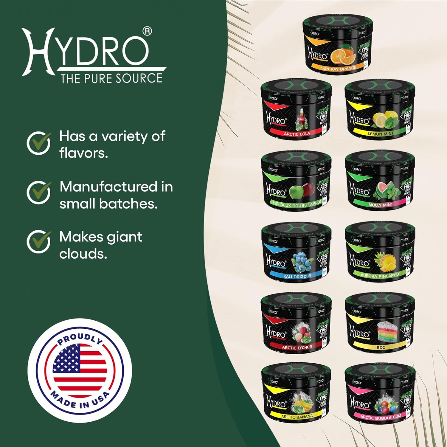 Hydro Nicotine Free Shisha 250G Jar Arctic Bubble Gum : Health & Household