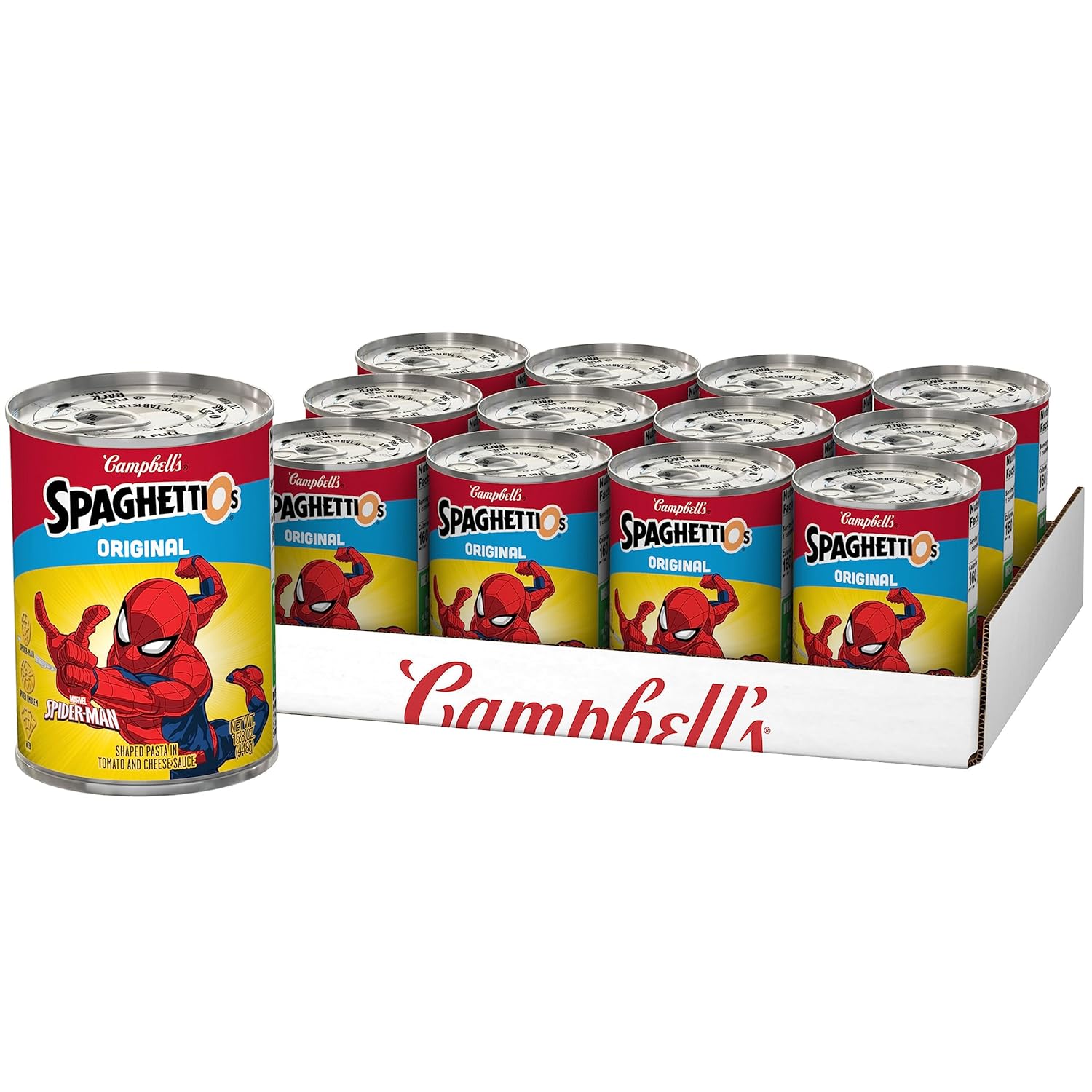 SpaghettiOs Original Marvel's Spider-Man Shaped Canned Pasta, 15.8 oz Can (Pack of 12)