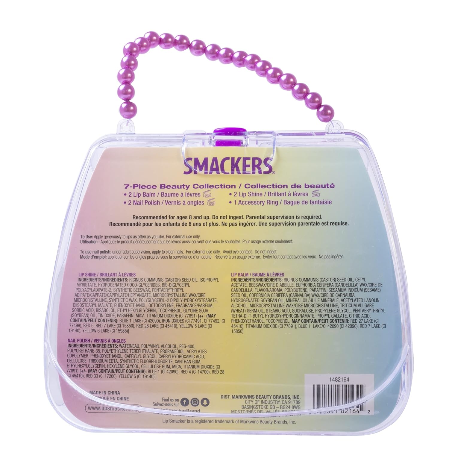 Lip Smacker Unicorn Nail Polish & Flavored Lip Balm Makeup Bag for Girls | Tote | Purse | Christmas Make Up Collection | Holiday Present | Gift for Kids Set of 7 : Beauty & Personal Care