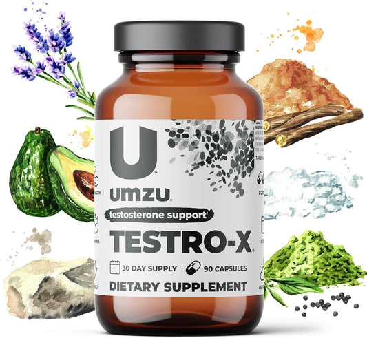 Umzu Testro-X Testosterone Supplement For Men | Natural Blend With Tongkat Ali | Support Energy, Strength, Stamina & Healthy T Levels (30 Day Supply | 90 Capsules)