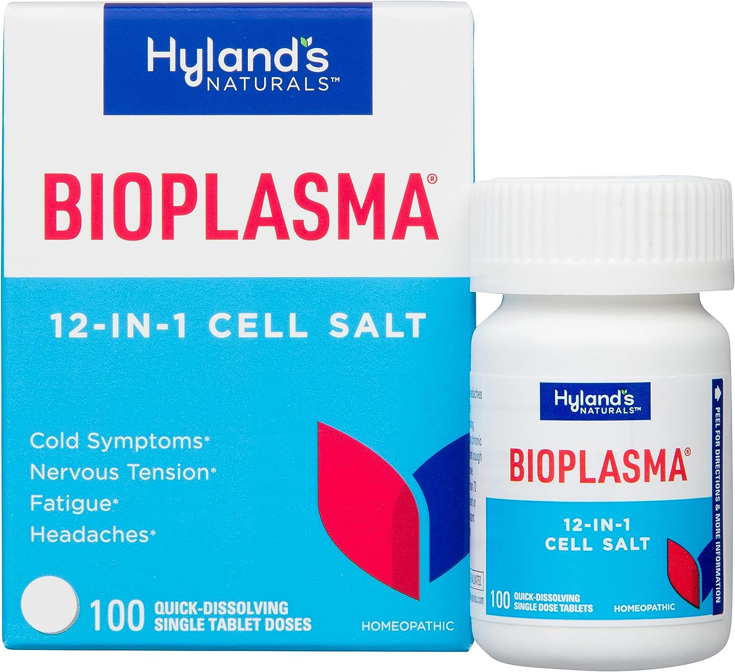 Hyland's Naturals Bioplasma Cell Salts Tablets, Natural Homeopathic Combination of Vital to Cellular Function, For Cold Symptoms, Nervous Tension, Fatigue & Headaches, 100 Count