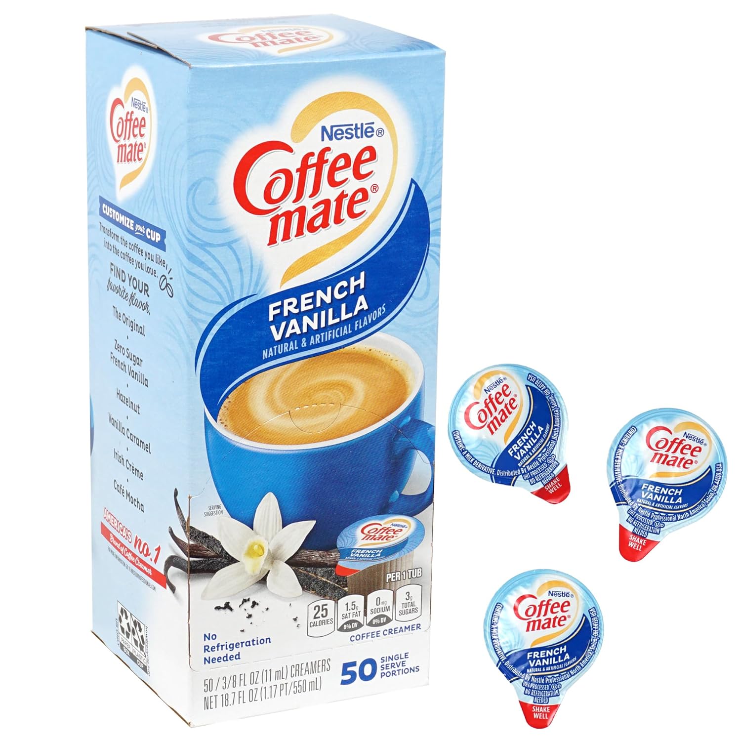 Original Liquid Coffee Creamer Singles, 50 Creamers Singles Serve Box (18.7 Fl Oz.)