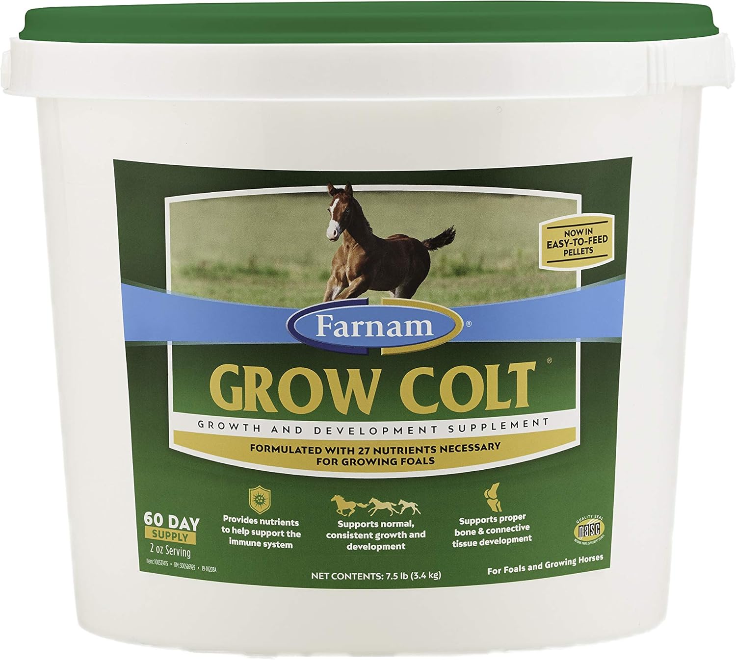 Farnam Grow Colt Supplement For Growth & Development, Supports Normal, Consistent Growth In First Years Of Foal'S Life, 7.5 Lbs., 60 Day Supply