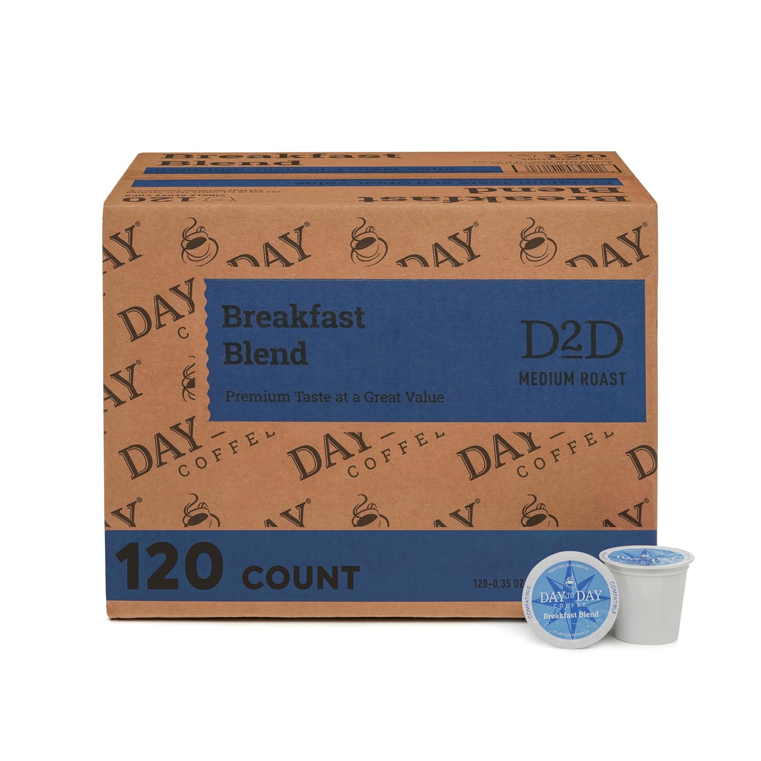 Day To Day 120-Count Breakfast Blend Medium Roast Single Serve Coffee Pods For K-Cup Keurig Brewers