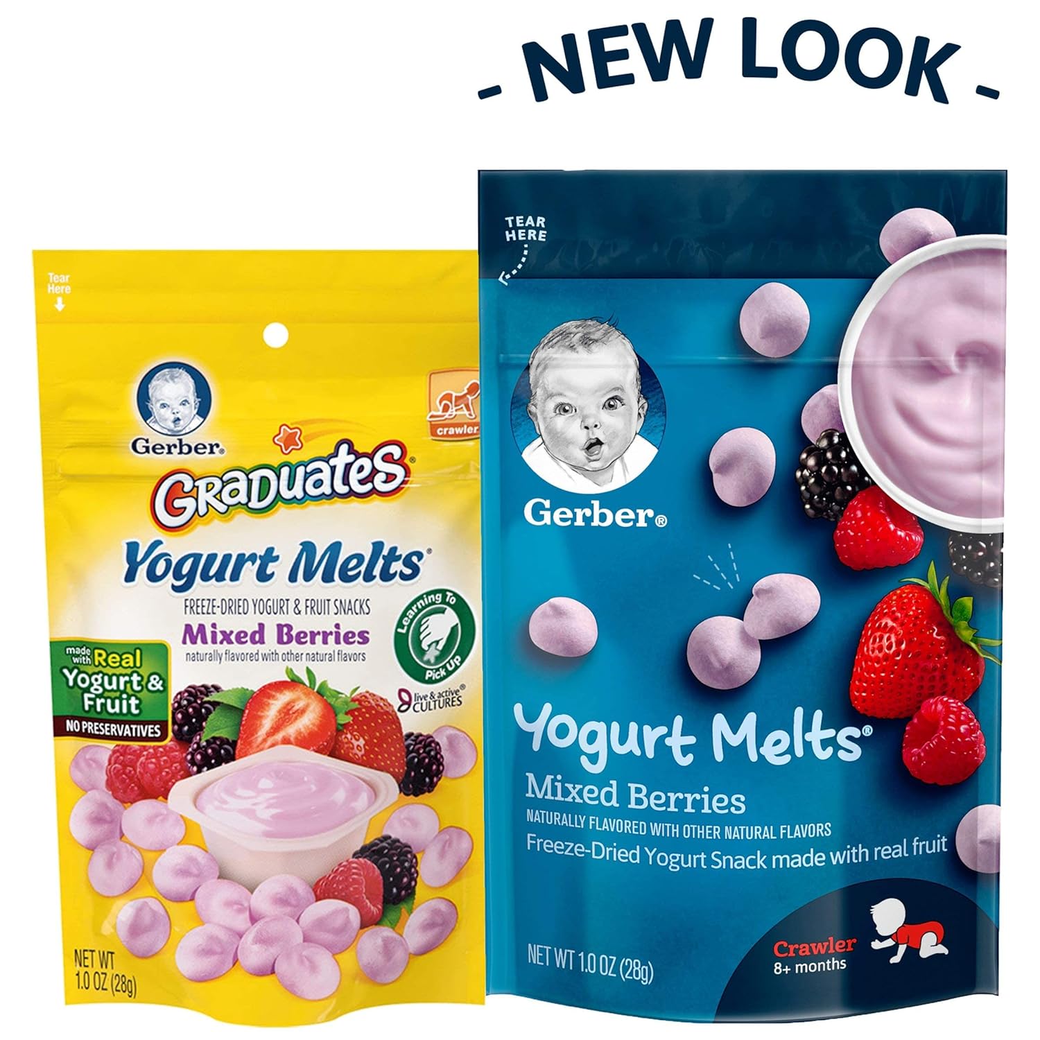 Gerber Baby Snacks Yogurt Melts, Mixed Berries, 1 Ounce : Baby