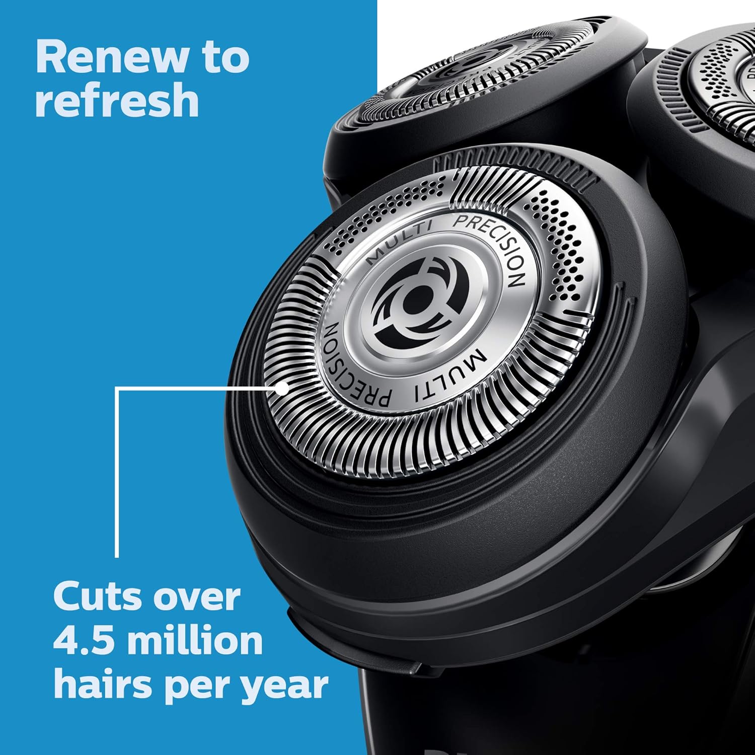 Philips Norelco Sh50/52 Shaving Heads, Compatible With Philips Shavers Series 5000 And 6000, Powerful Performance, Self-Sharpening, 3 Pieces, Model Sh50/52 Replaces Model Hq9/50, Hq56/50 And Rq11/50 : Beauty & Personal Care
