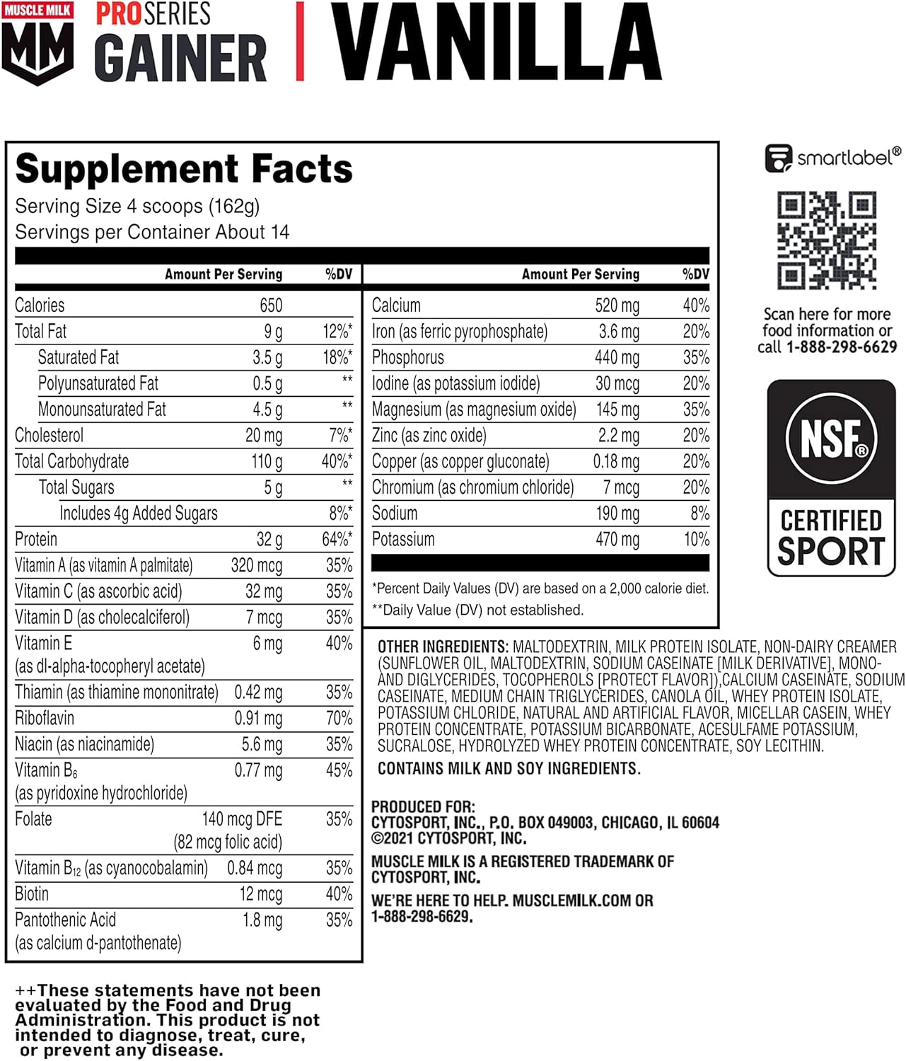Muscle Milk Gainer Protein Powder, Chocolate, 32G Protein, 5 Pound : Sports Nutritional Supplements : Health & Household