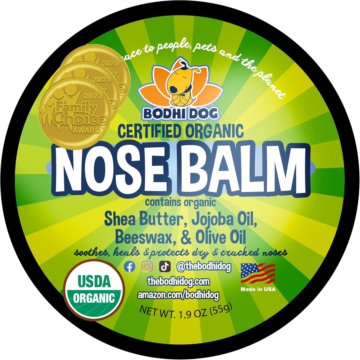 Bodhi Dog Nose Balm | Moisturizes & Soothes Dry Noses | Protect & Restore Cracked & Chapped Dog Noses | Usda Certified Organic Nose Balm For Dogs & Cats (Nose Balm, 2 Oz)
