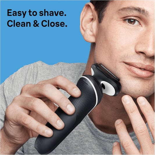 Braun Series 5 Electric Shaver, Wet & Dry Foil Razor For Men With Body Groomer Attachment, Cordless, Up To 50 Min, 100% Waterproof, 52-B1600S, Blue