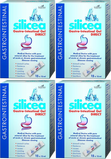 (4 PACK) - Hubner - Silicea Gastro Intestinal Gel | 15x15ml sachet | 4 PACK BUNDLE