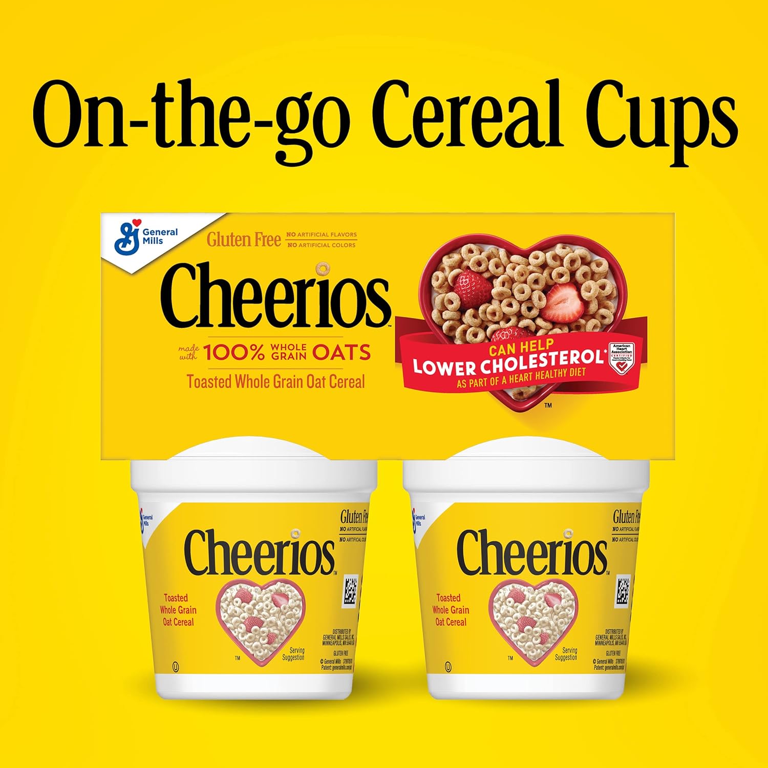 Big G Cereal Original Cheerios Gluten Free Cereal, 4PK CUP 5.2OZ