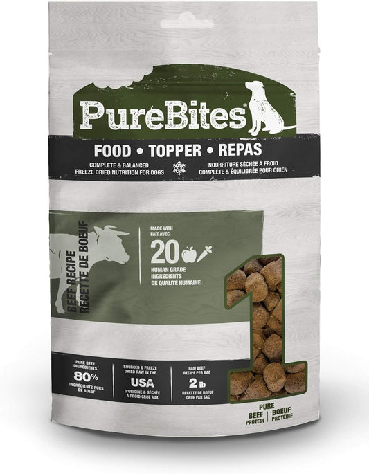 Purebites Beef Freeze Dried Dog Food • Topper, 20 Ingredients, Made In Usa, 10Oz