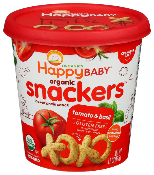 HAPPY BABY Organic Baked Tomato & Basil Snacker Cup, 1.5 OZ : Baby