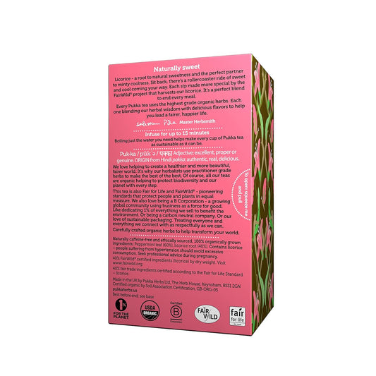 Pukka Organic Tea, Peppermint & Licorice Herbal Tea Bags (6 Pack, 120 Individual Sachets)