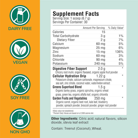 Country Farms Refreshers, Super Greens And Electrolytes, Essential Minerals And Superfoods, Hydration Support, Promotes Natural Energy, With Fiber, Tropical Mango, 30 Servings