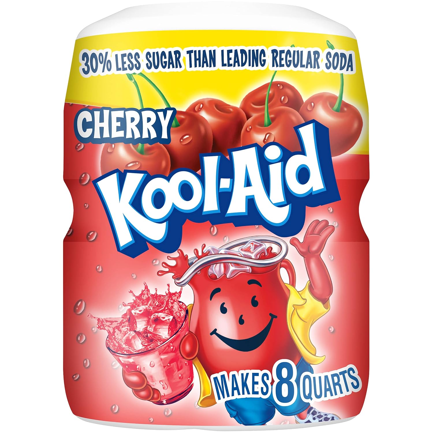 Kool-Aid Caffeine Free Cherry Sweetened Powdered Drink Mix 12 Count 19 Oz Canisters