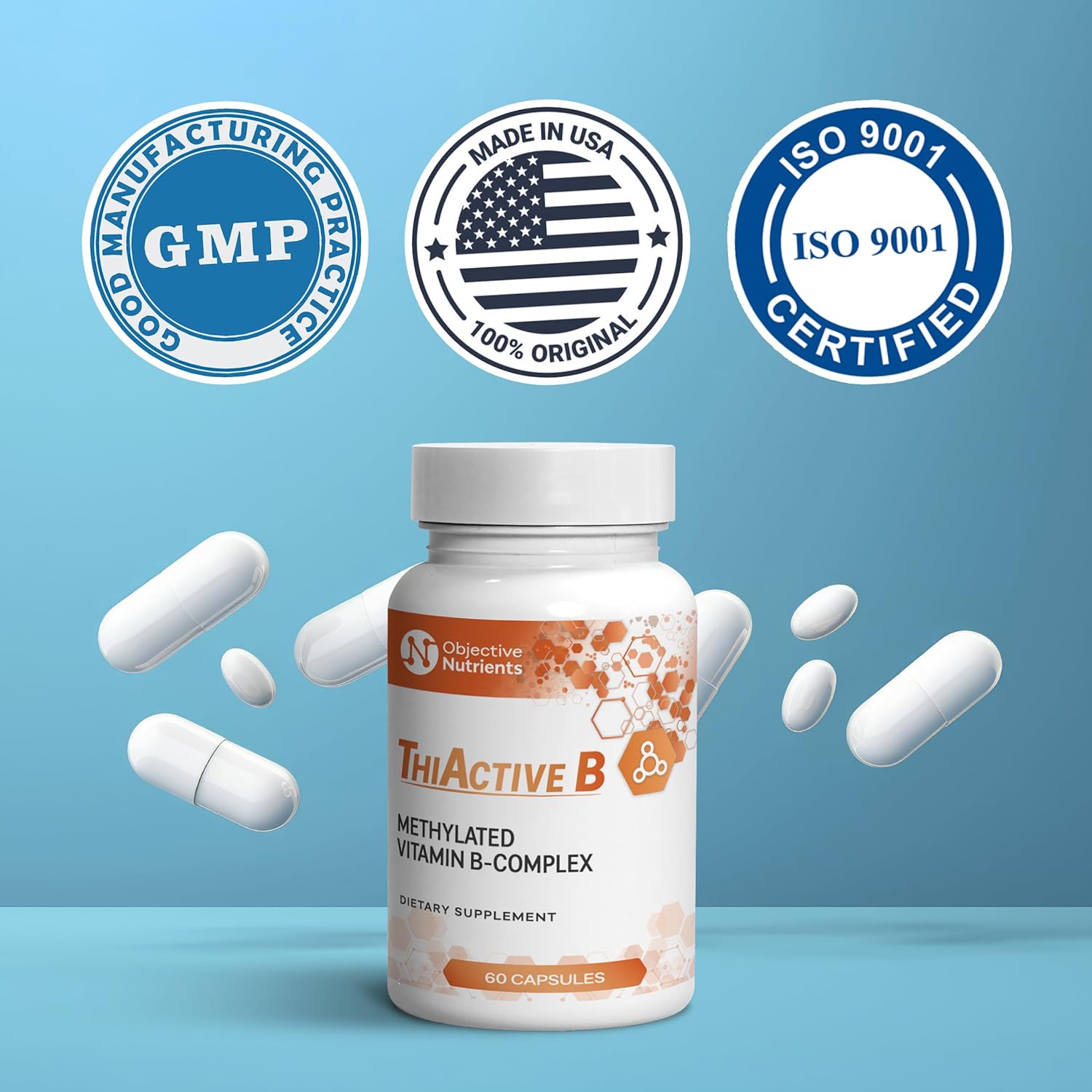 Thiactive B Methylated B-Complex, No Fillers Or Flow Agents, 60 Count