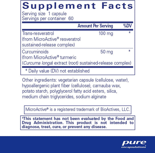 Pure Encapsulations ResCu-SR | Hypoallergenic Dietary Supplement for Longevity, Cardio Support and Neurological Health | 60 Capsules