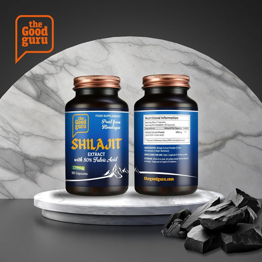 The Good Guru Himalayan Shilajit Capsules - 90 Capsules With 60% Fulvic Acid | Perl From Himalayan Shilajit Capsules For Men And Women