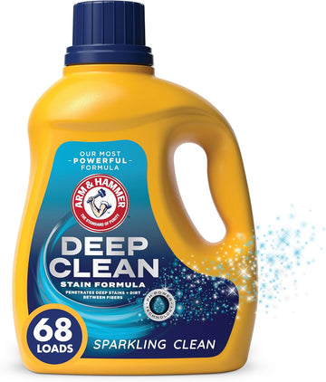 Arm & Hammer Deep Clean Stain Formula, Liquid Laundry Detergent, 102 Fl Oz, 68 Loads