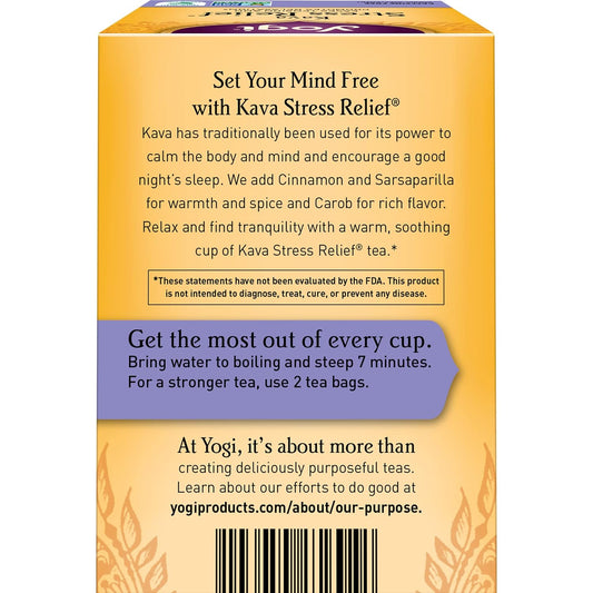 Yogi Tea - Kava Stress Relief (6 Pack) - Eases Tension And Promotes Relaxation - Caffeine Free - 96 Herbal Tea Bags