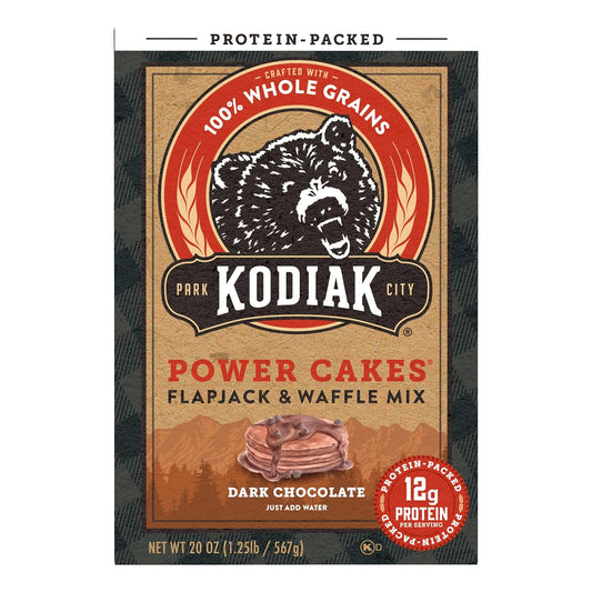 Kodiak Cakes Protein Pancake Power Cakes, Flapjack and Waffle Baking Mix, Dark Chocolate, 18 Ounce (Pack of 6)